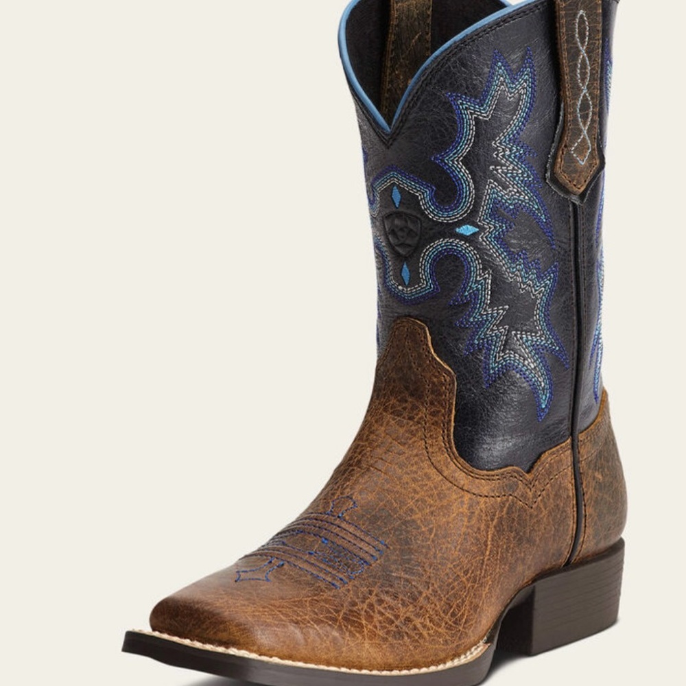 Ariat Kids Brown and Blue Cowboy Boots, US 10